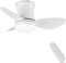 AUTODAY Ventilatore Da Soffitto Piccolo Silenziatore Dc Ventilatore A Soffitto Con Luce 6 Velocità Reversibile 3 Pale, Mini Led Ventilatore Soffitto Con Telecomando,Funzione Memoria,Timer (Bianco)