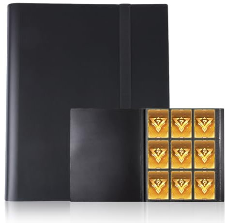 9 Pockets Trading Card Binder,20 Pages Holding 360 Cards PP Material Trading Card Album Card Collection Folder with Elastic Strap for Football Cards,Collectibles and Gaming Cards