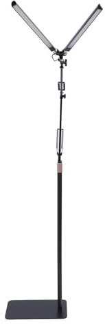 Doppelkopf-LED-Stehlampe, Kosmetiker-Licht, 3 Farbtemperaturen, Einstellbare Helligkeit, Augenpflege, Faltbar, Schönheitssalon-Lampe für Nail Tech, Augenbrauen, Tätowierung