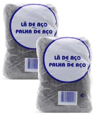 Lana de Acero Estropajo Grado Fino [2 x 40g] Limpieza de Ollas y Sartenes | Eliminación de óxido | Restauración de muebles de Madera | Pulido de cristales y Más