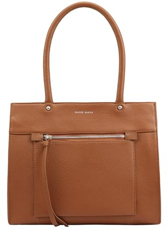 Lloyd Baker London – DIXIE Leather Shoulder Bag: Women's Medium Zip-Top Shoulder Bag in 100% Genuine Full Grain Leather with a Modern Design