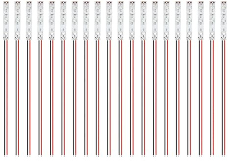 HUAZIZ 20 Stücke 50mm VorDrahtete Streifen, 2335 SMD LED, 12-18V LED Streifen, Modellbau Led Beleuchtung, Rot