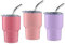 Kissmii Confezione da 3 Bicchierini Mini Tumbler, Bicchierini A Doppia Parete con Cannuccia e Coperchio, 2 Oz (A)