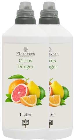 Floravera Premium CItrus Bio-Flüssigdünger 1 Liter Zitrusdünger Dünger Zitrusfrucht (2 Liter (1 Liter Doppelpack))