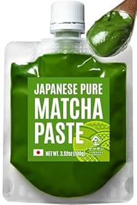 YAMASAN KYOTO UJI Japanische reine Matcha-Paste, praktisch zum Backen und Kochen, einfaches Hinzufügen von Matchafarbe und Geschmack, ohne Zusatzstoffe, glutenfrei, vegan, hergestellt in Japan, 100g