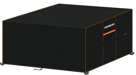 HEIMUNI Housse Salon de Jardin Exterieur Imperméable, Housse Table Jardin | Housse Protection Salon de Jardin 420D Oxford Bache Salon de Jardin pour Ensembles de Table, Chaise et Canapé 155x130x110cm