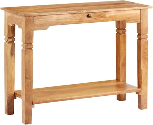 MESCXTY Console Fine en Bois d'acacia Massif 100 x 40 x 76 cm – Table d'appoint élégante pour Salon, Chambre, Couloir et entrée – Table Basse Moderne et Bureau décoratif