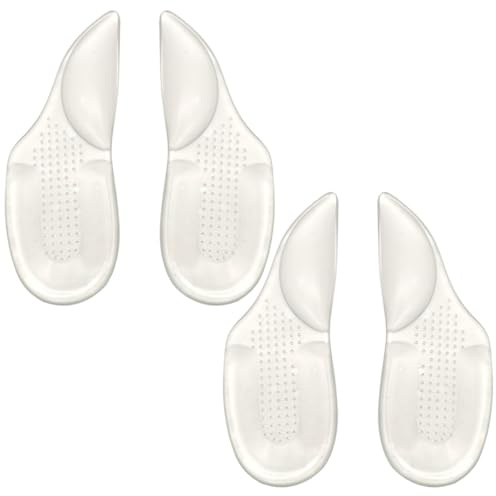 2 Pairs Arch Support Shoe Inserts Self-Adhesive Gel Arch Pads Heel Cushion forr Relieve Pressure and Foot Pain,High Arch Pad(Clear)