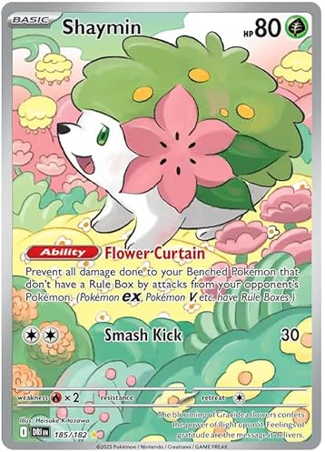 Shaymin 185/182 Illustration Rare Pokemon Card | Destined Rivals | Pokemon TCG Scarlet & Violet Series | Titan Authenticated