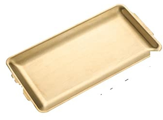 Vassoio per la colazione in acciaio inox, piatto per alimenti a basso profilo per sushi, pane, pasticcini, frutta e verdura – utensili da cucina (D, grande)