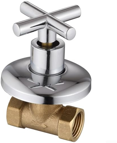 Yhenlovtt Kupfer-Duscharmatur zur Wandmontage, schnell zu öffnen, für Badezimmerarmaturen, kompatibel mit Solarwassersystemen, Silber (D)