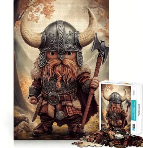 Jigsaw for Adults 1000 Pieces Cartoon Viking Warrior with Axe Exact Edge Art Brain Boosting Play Quiet Play Game Birthday Art Play (38x26cm)