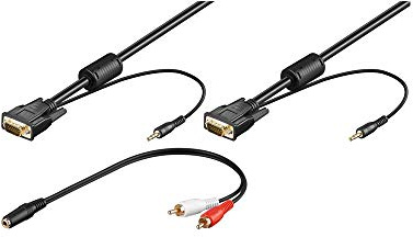 Wentronic Monitorkabel (15-polig HD Stecker auf 15-polig HD Stecker, SVGA, XGA) 3m schwarz