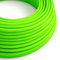 creative cables Fil Électrique Rond Gaine De Tissu De Couleur Effet Soie Tissu Uni Vert Fluo RF06-5 Mètres, 2x0.75