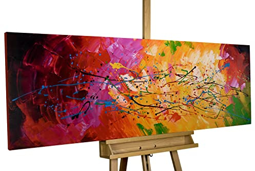 KunstLoft Leinwandbild | 100% HANDGEMALT | 150x50cm | Gemälde 'Lucid Dream' | Abstrakt | Bunt | Wandbild Wohnzimmer