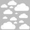 13 Wolken Set - Wolke Wandtattoo Wandaufkleber Sticker Aufkleber Wölkchen Himmel (Weiss)