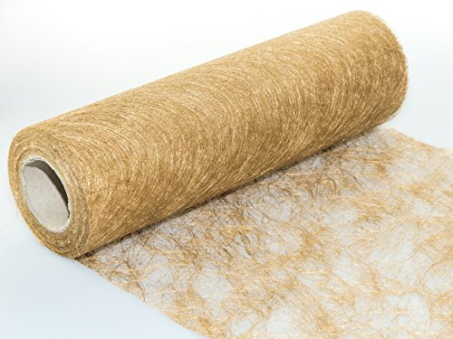 25m Sizoflor ® Original Tischband Tischläufer Tischdeko Faserseide 30cm / 300mm, Farbe:Gold