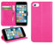 DN-Technology iPhone SE 2022 / SE 2020/7 / 8 Case Flip Leather Wallet Book Stand Folio Card Holder Phone Cover For iPhone SE (3rd Gen / 2nd Gen) (PINK)