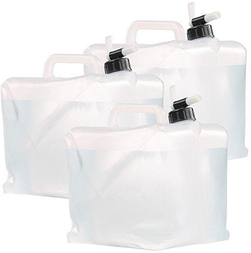 Semptec Urban Survival Technology Wasserbeutel mit Hahn: Faltbare Wasserkanister mit Zapfhahn, 10 Liter, 3er-Set (Wassersack mit Hahn, Kanister mit, Trinkflasche)