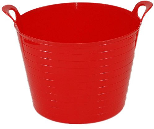 Easy Shopping Large Medium Small Flexi Tub Garden Home Flexible Colour Rubber Storage Container Bucket Polyethylene Flex Tub- MADE IN U.K. (Large 42 Liter, Red)