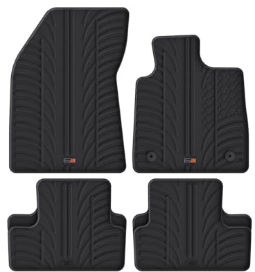 TRAVALL Rubber Car Mats (set of 4) compatible with Renault Megane [Estate] (2016-2022) Heavy Duty Floor Mats Moulded Premium Mats Easy Clean Black with Clips - Anti Slip All-Weather Protection