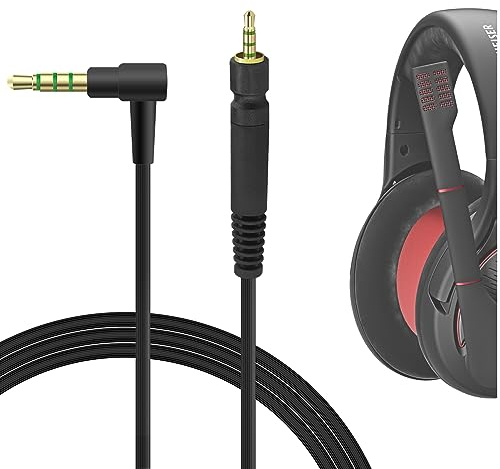 GEEKRIA Audio Cable Compatible with Sennheiser Game One, Game Zero, PC 373D, GSP 350, GSP 500, GSP 600 Headsets, 2.5mm AUX Gaming Headset Replacement Stereo Cord (5.6ft/1.7m)