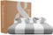 bo&button® Mako Satin Spannbettlaken | Echte Bio Luxusqualität | ALLE GRÖßEN für Matratzen & Boxspringbett Topper | 100% Baumwolle, GOTS & Fairtrade | 200x200 cm, 30 cm Höhe, Striped Stone Streifen
