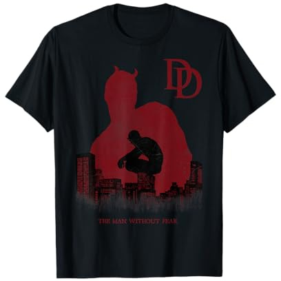 Marvel Daredevil The Man Without Fear Crouch On Skyline T-Shirt