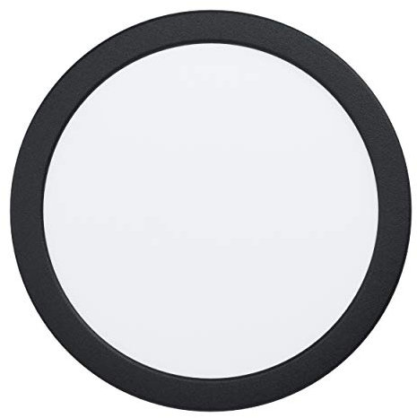 EGLO LED Einbaustrahler Fueva 5, Ø 21,6 cm, Spot aus Stahl und einer Kunststoff Leuchtfläche, Einbauleuchte in Schwarz, Weiß, Einbauspot flach, geringe Einbautiefe 26 mm, neutralweiß