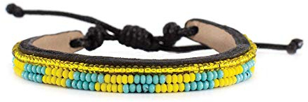 Massai Armband - Original Fair Trade Schmuck aus Afrika - Hochwertiges Lederarmband und Perlenarmband für Männer & Frauen - Handgefertigt von den Massai Maker Mums in Kenia - Geschenk-Armband (Mogusi)