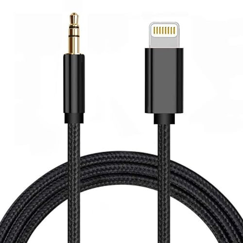 GORILLAPLANET 1M Car Aux cable 3.5mm Male Stereo Jack To Jack Audio Cable - Auxiliary Compatible with iPhone 14/14 Pro/14Pro Max/13/13 Pro/12/12 Pro/11 Pro/11/Xs/XR/X/8/7, iPad, Laptops (Black)