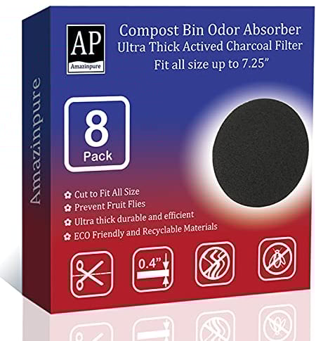 Amazinpure Ultra Thick Compost Bin Filter, 8 Pack, Fits up to 7.25