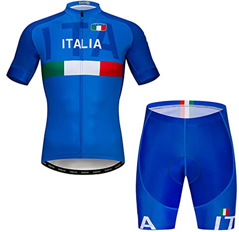 Weimostar Radtrikot Shorts Set gefüttert Herren Fahrrad Top Anzug Hemd Rennrad Bekleidung MTB Mountain Outfits Blau M