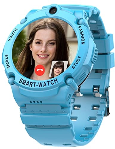 PTHTECHUS 4G Smartwatch Phone para niños, Video Call Watch WiFi + GPS Calls School Mode SOS Function Alarm Clock Phone Watch para niños Kids Gift 7-15 Years Old Silver