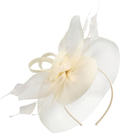 ABOOFAN Fascinator für Damen, Teeparty, Stirnband, Kopfbedeckung, Hochzeit, Cocktail, Halloween, Accessoire, Schwarz, beige, Einheitsgröße