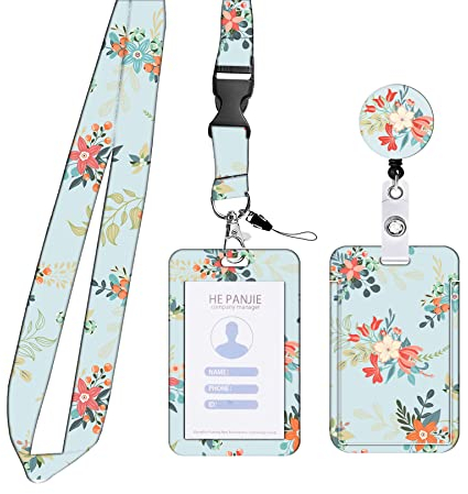 JKDHJK Niedliches Id-halter Lanyards Für Hals-id-kartenhalter Lanyard Lanyard Mit Kartenhalter Lanyard Umhängeband Für Frauen Büroangestellte Krankenschwester Arzt Lehrer Ausweishalter (Hellblau)