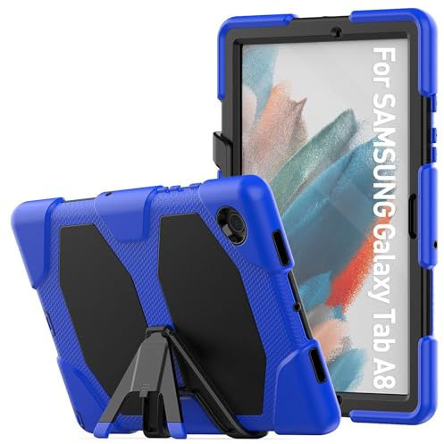 Lobwerk 4in1 Schutzhülle für Samsung Tab A8 X200 X206 10.5 Hard Case + Standfunktion+Tragegurt Blau