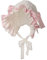 BPURB Mittelalter Damen Magd Mop Hut Kolonial Pilgrim Prarie weiße Haube Viktorianisch Kostüm Kopfbedeckung Baumwolle (Weiß-Rosa)
