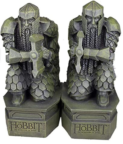 Yalych Sculpture Artisanat Hobbit Serre-Livres, Seigneur des Anneaux Hobbit Smaug Statue Livre Bureau Bureau Ornements Bijoux Serre-Livres de Bureau