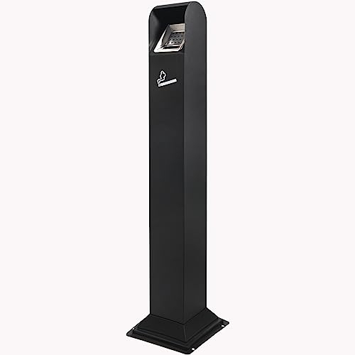 Nisorpa 1.2M Free Standing Bin Stainless Steel Vertical freestand Trash Bin w/Key, Indoor Outdoor Waste Containers,Pub Hotel Restaurant Garden Metal Rubbish Bin