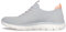 Skechers Summits Top Player, Zapatillas Mujer, Gray Knit Pink Coral Trim, 37 EU