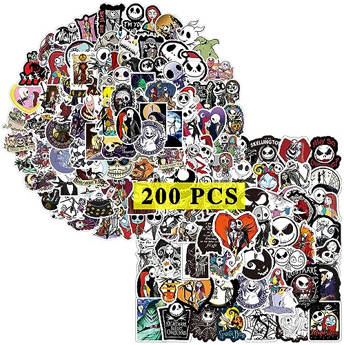 GTOTd Cartoon Skeleton Stickers Aufkleber (200 Stück) Geschenke Merch Deko für Laptop Wasserflasche Telefon Zubehör Auto Stoßstange Fenster Helm Dekor Teens