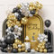 Black Gold Balloons Arch Kit, 100Stück Ballons Schwarz Gold Silber,Ballon Girlande Schwarz Gold für Männer Geburtstag Party,Abschlussfeier,Neues Jahr,Ruhestand,Baby Shower,Hochzeit,Halloween Deko