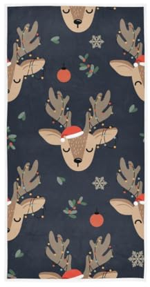GAIREG Weihnachtliches Rentier-Handtuch, weiche Waschlappen, saugfähige Handtücher, 38,1 x 76,2 cm