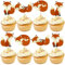 24 Stück Fuchs Muffin Deko,Füchse Tortendeko Geburtstag,Fuchs Cake Toppers,Fuchs Kuchen Topper Set,für Baby Shower Geburtstag Thema Party Kuchendeko