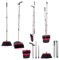 K-ONE Long Handle Broom and Dustpan Set Comb Dustpan for Home Room Kitchen Dustpan with Broom (Red-Black)