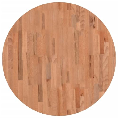 vidaXL Tischplatte, Holzplatte Holztischplatte Rund, Ersatzplatte Platte für Beistelltisch Bartisch, Massivholztischplatte Esstischplatte, Ø80x4 cm Massivholz Buche