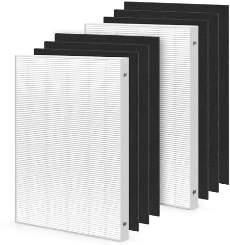 Zouhwaso Aera Max 200 HEPA Filter Replacement Compatible with Fellowes AeraMax Air Pur-ifiers Model 190 200 DX55 True HEPA Air Filter Part# 9287101 9324101, 2x H13 True HEPA and 6x Carbon Pre-Filter