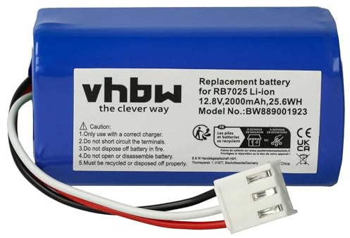 vhbw Akku kompatibel mit Severin 7025000 Saugroboter (2000 mAh, 12,8 V, Li-Ion)