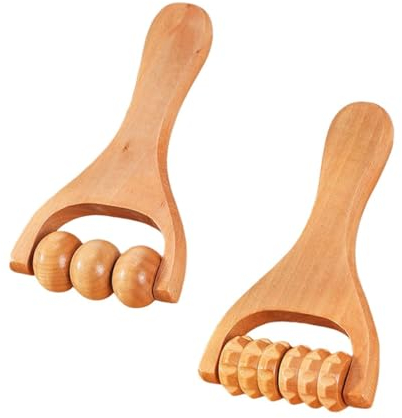 FDCGAS rouleau massage - 2 pcs Rouleau De Massage À Main Rouleau De Massage Des Pieds Masseurs De Cou Rouleau De Boule De Massage Rouleau De Massage En Bois Pour Le Outils De Massage En Bois